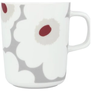 Marimekko krus 0,25L Unikko light grey, red