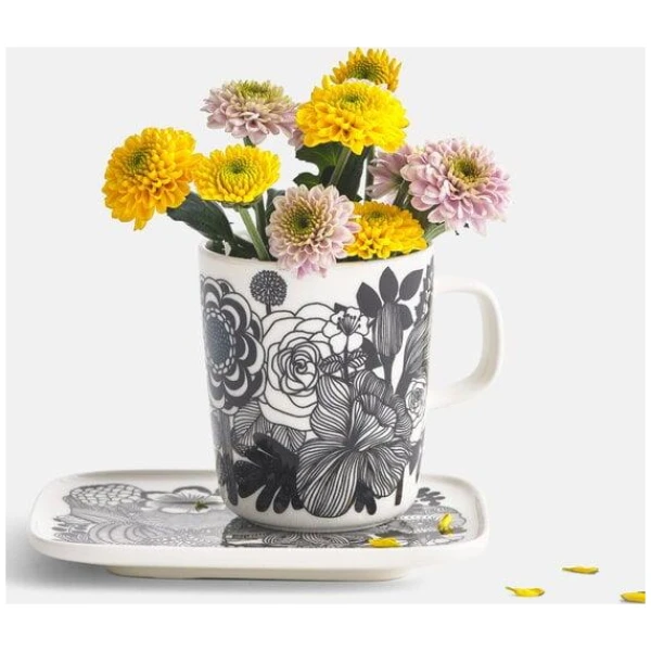 Marimekko krus 0,25L Siirtolapuutarha white, black, turquoise - Bilde 2