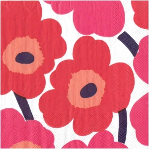 Marimekko Servietter Kaffe Unikko Rød