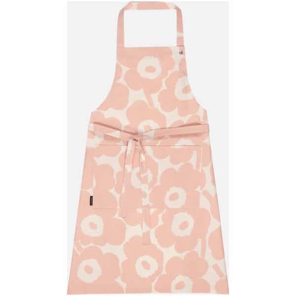 Marimekko forkle Pieni Unikko cotton, peach