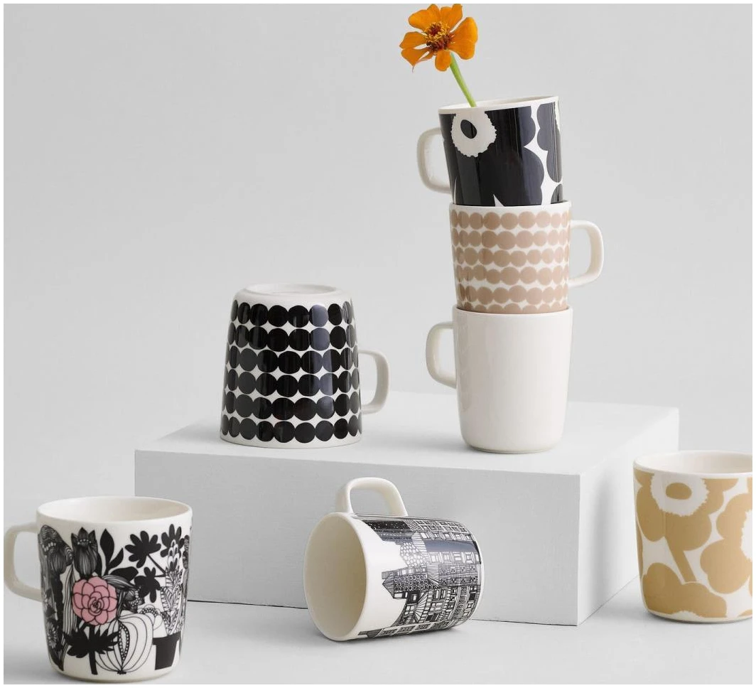 Marimekko krus 0,4L Unikko white, beige - Bilde 2