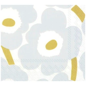 Marimekko servietter lunsj Unikko white silver