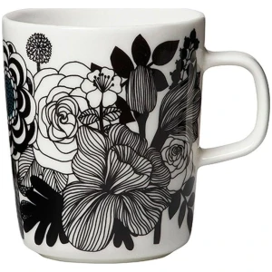 Marimekko krus 0,25L Siirtolapuutarha white, black, turquoise