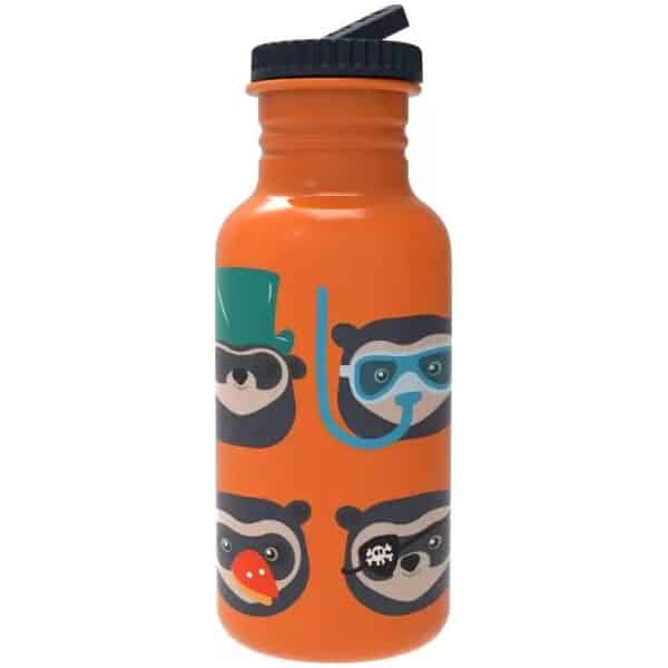 Blafre stålflaske m/ vippetut 500ml Brillebjørn oransje