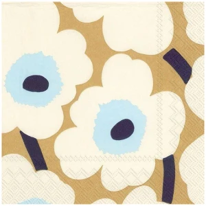 Marimekko servietter lunsj Unikko cream gold