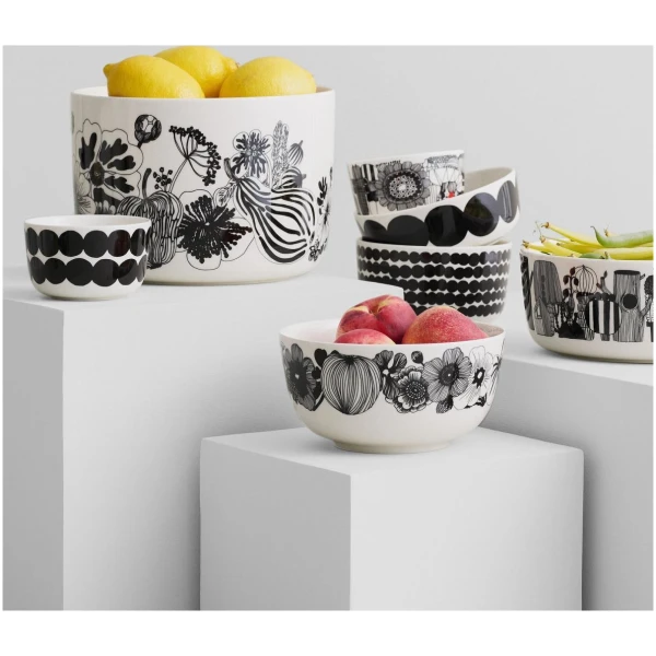 Marimekko skål 0,4L Räsymatto white, black - Bilde 2