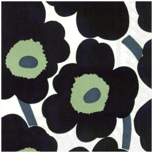Marimekko servietter Lunsj Unikko Svart
