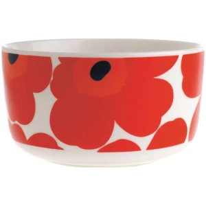 Marimekko skål 0,5L Unikko white, red