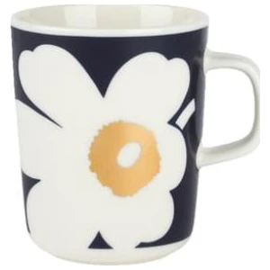 Marimekko krus 0,25L Juhla Unikko blue with white flower & gold