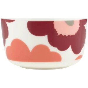 Marimekko skål 0,25L Unikko white, salmon red