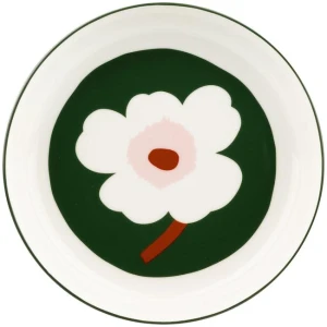 Marimekko Serveringsskål 20,5cm Mørk Grønn Og Rosa