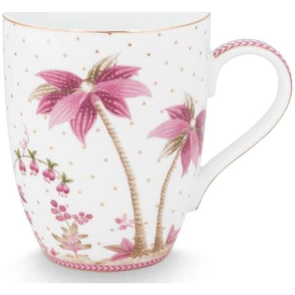 Pip Studio Krus Stor 350ml Jolie Rosa Gull Dots