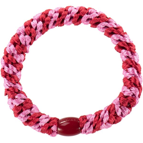KKNEKKI Original hårstrikk Red-Bubblegum Stripe