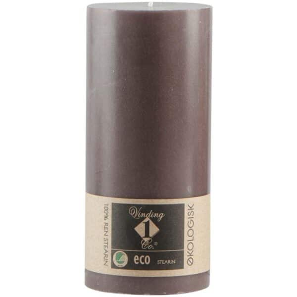 ECO 100% stearinlys 7x15cm brun