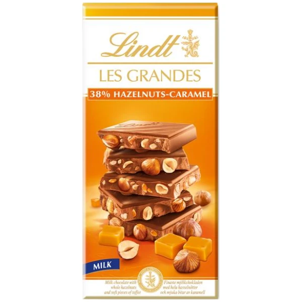 Lindt Les Grandes Milk 38% Hazelnuts-Caramel
