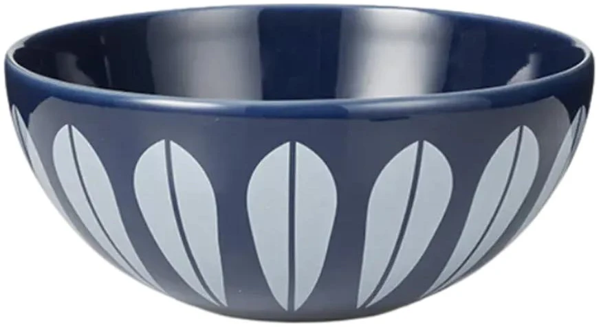 Lucie Kaas Lotus Skål 24 cm Dark Blue, White