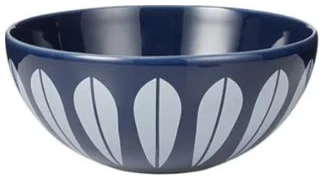 Lucie Kaas Lotus Skål 18 cm Dark Blue, White