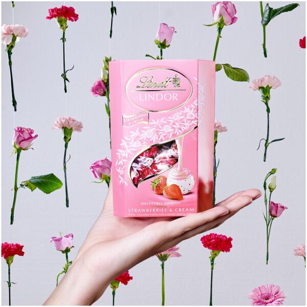 Lindt Lindor Strawberries & Cream 200g - Bilde 2