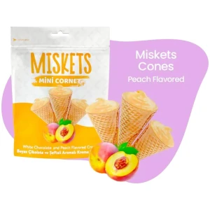 Miskets Mini Cone Fersken og Hvit Sjokolade