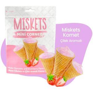 Miskets Mini Cone Jordbær og Hvit Sjokolade