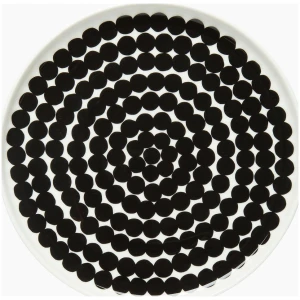 Marimekko asjett Ø20cm Siirtolapuutarha white, black