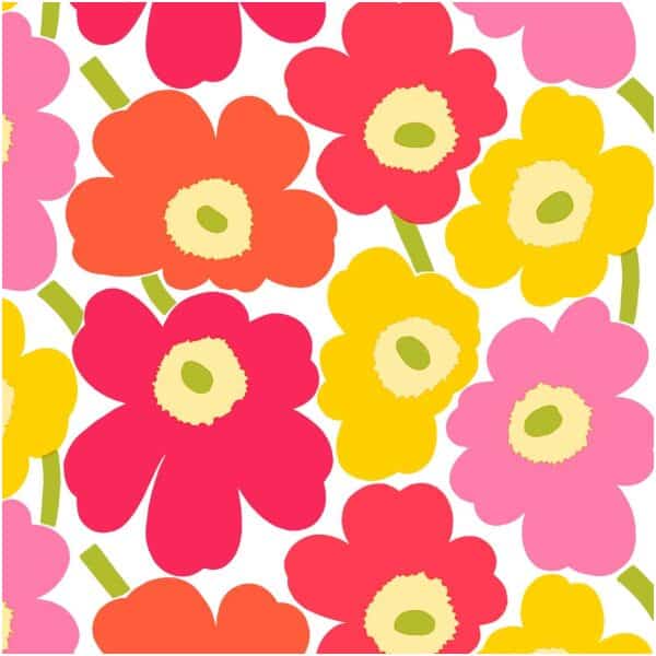 Marimekko Servietter Kaffe Mini Unikko Pink Yellow
