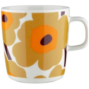 Marimekko Krus 4dl Unikko lys brun/oransje