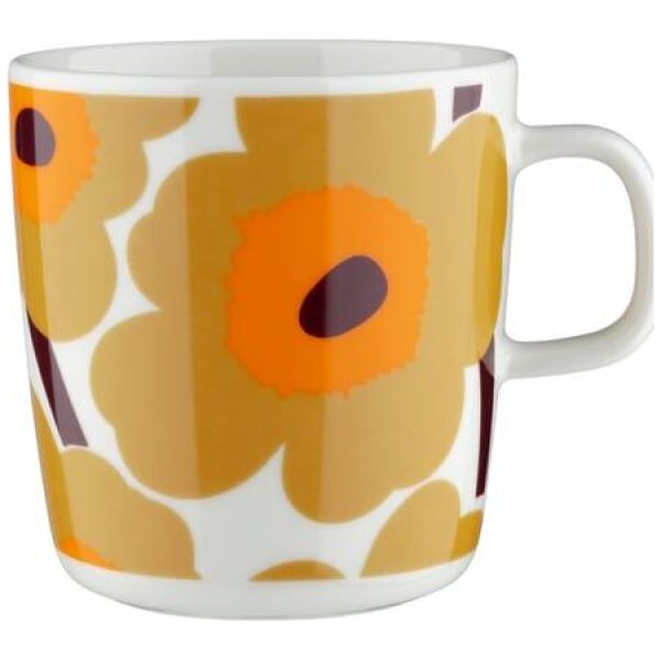 Marimekko Krus 4dl Unikko lys brun/oransje