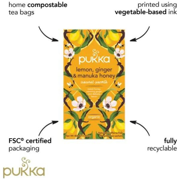 Pukka Lemon, Ginger & Manuka Honey organic - Bilde 4