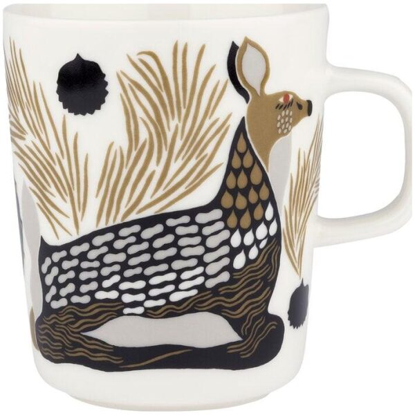 Marimekko krus 0,25L Peura coal, mud, red