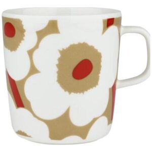 Marimekko krus 0,4L Unikko beige, red