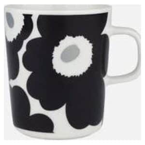 Marimekko krus 0,25L Unikko white/black m/ gull