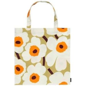 Marimekko Tøynett Pieni Unikko Bag Lys brun/Oransje