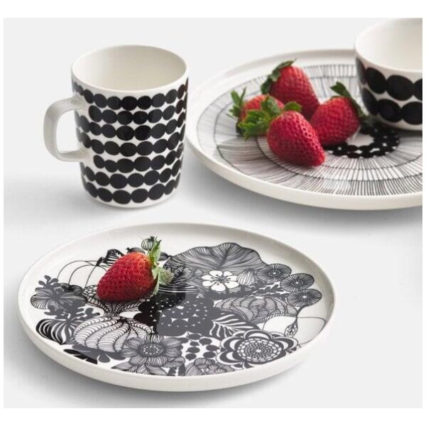Marimekko tallerken Ø25cm Siirtolapuutarha white, black - Bilde 3