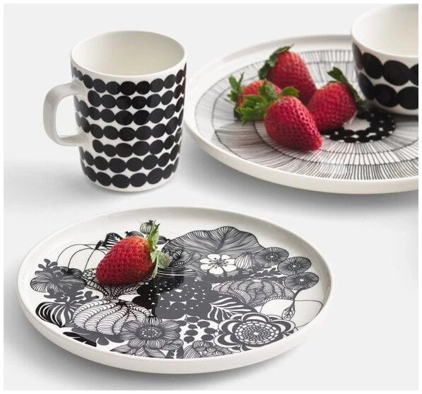 Marimekko tallerken Ø25cm Siirtolapuutarha white, black - Bilde 3