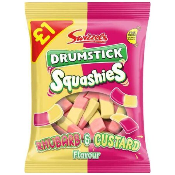 Swizzels Drumstick Squashies Rhubarb & Custard 120g