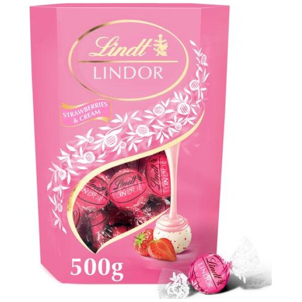 Lindt Lindor Strawberries & Cream 500gr