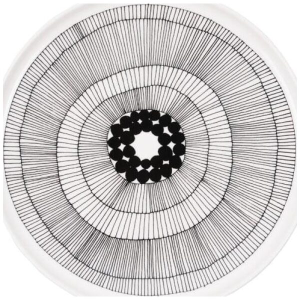 Marimekko tallerken Ø25cm Siirtolapuutarha white, black