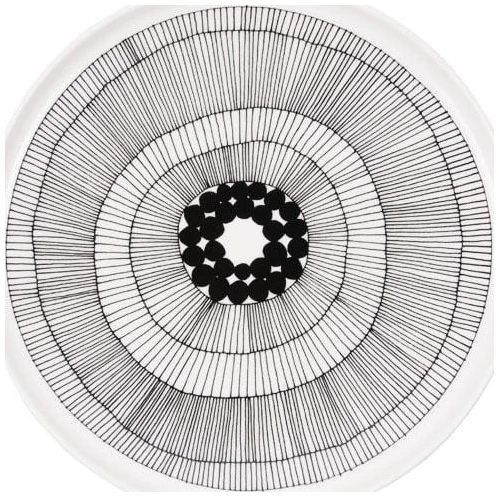 Marimekko tallerken Ø25cm Siirtolapuutarha white, black