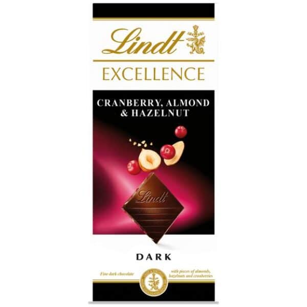 Lindt Excellence Dark Cranberry, Hazelnut & Almond