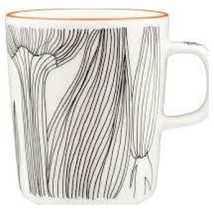 Marimekko krus 0,25L Kukat Puhkeat muki, White, Black, Green