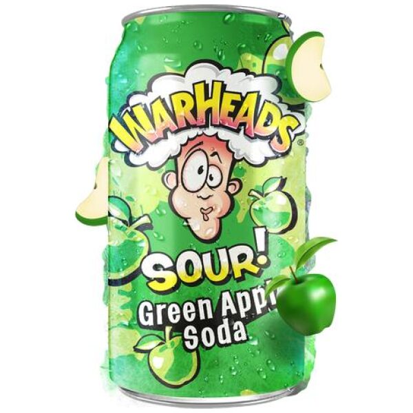 Warheads Sour! Green Apple Soda 330ml - Bilde 2