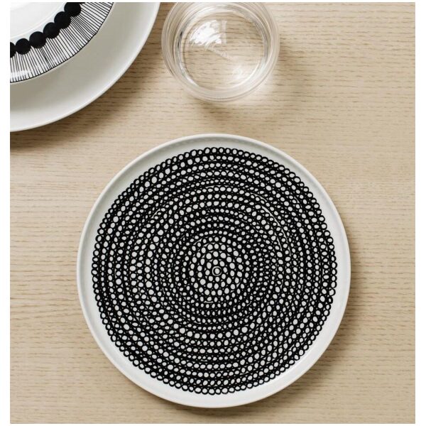 Marimekko asjett Ø20cm Siirtolapuutarha white, black räsymatto - Bilde 2