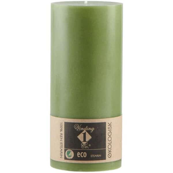 ECO 100% stearinlys 7x15cm skogsgrønn
