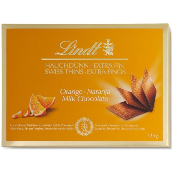 Lindt Thins Milk Orange 125gr