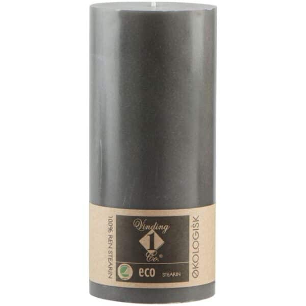 ECO 100% stearinlys 7x15cm mørk grå