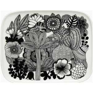 Marimekko fat 15x12cm Siirtolapuutarha white, black