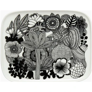 Marimekko fat 15x12cm Siirtolapuutarha white, black
