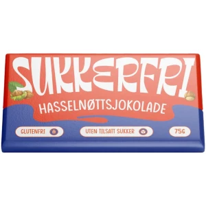 Sukkerfri Hasselnøttsjokolade 75g