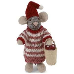 Gry & Sif Grå Mus med Sopp i Kurv